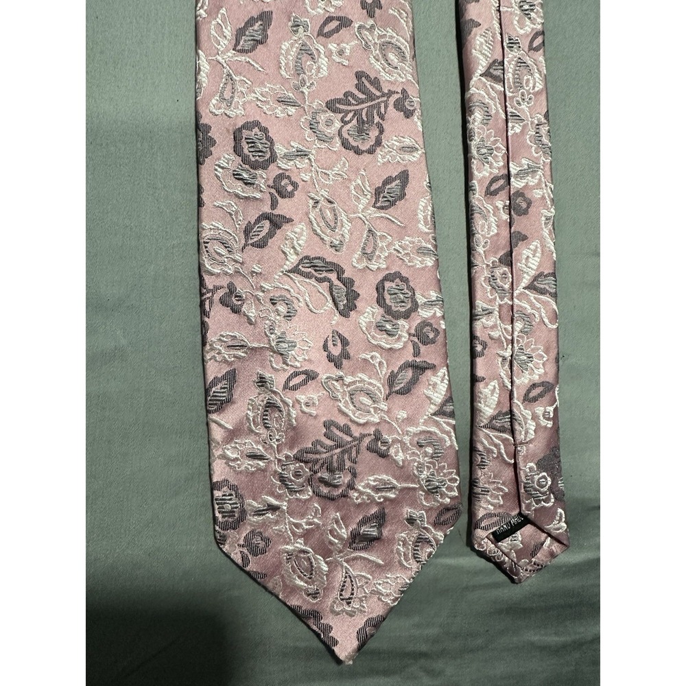 Emilio‎ Ponti Pink/Gray Floral Silk Necktie